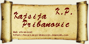 Kajsija Pribanović vizit kartica